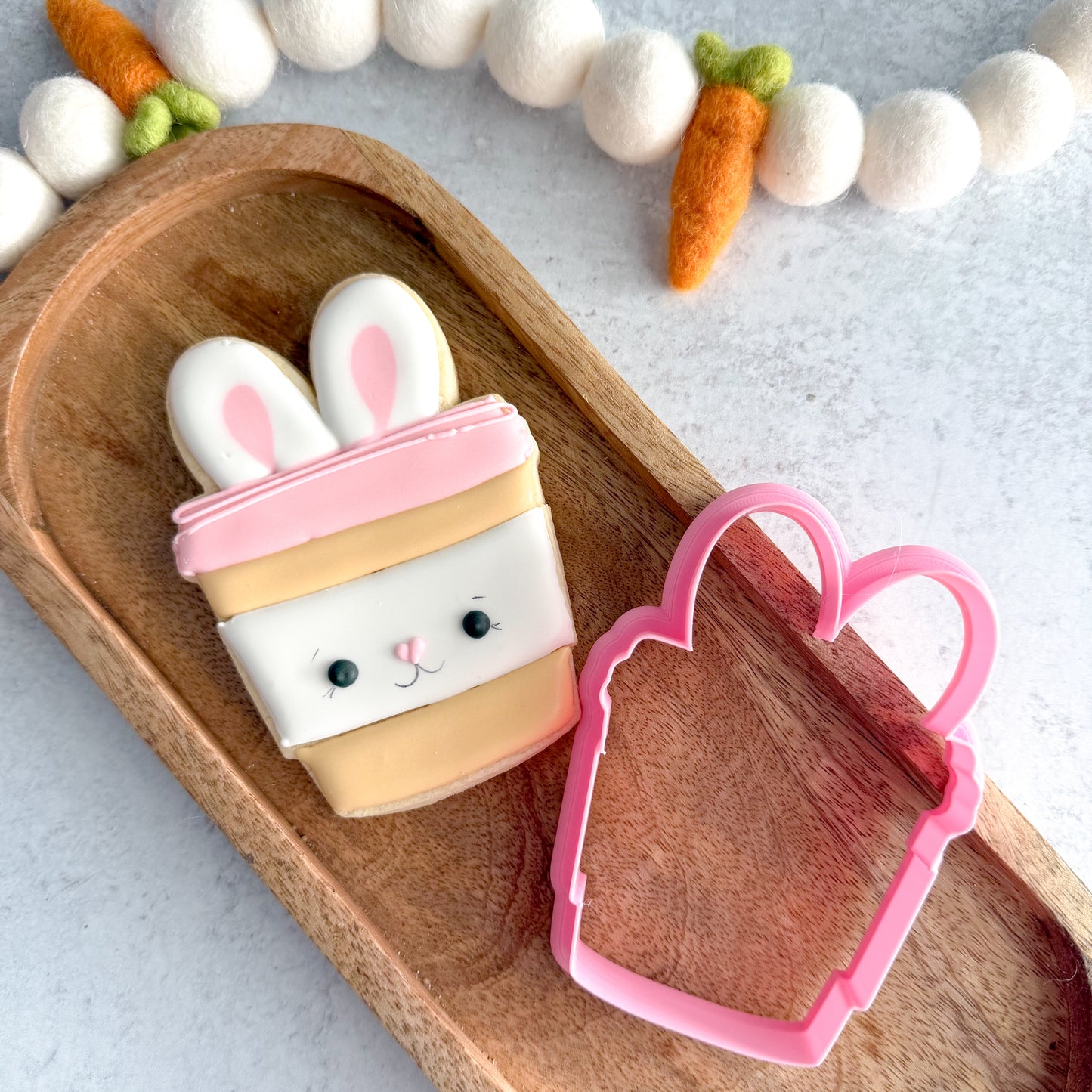 bunny latte regular size cookie cutter