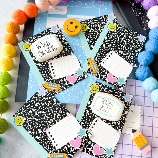 2026 composition book blank 3.5x5"  cookie cards - pack of 24
