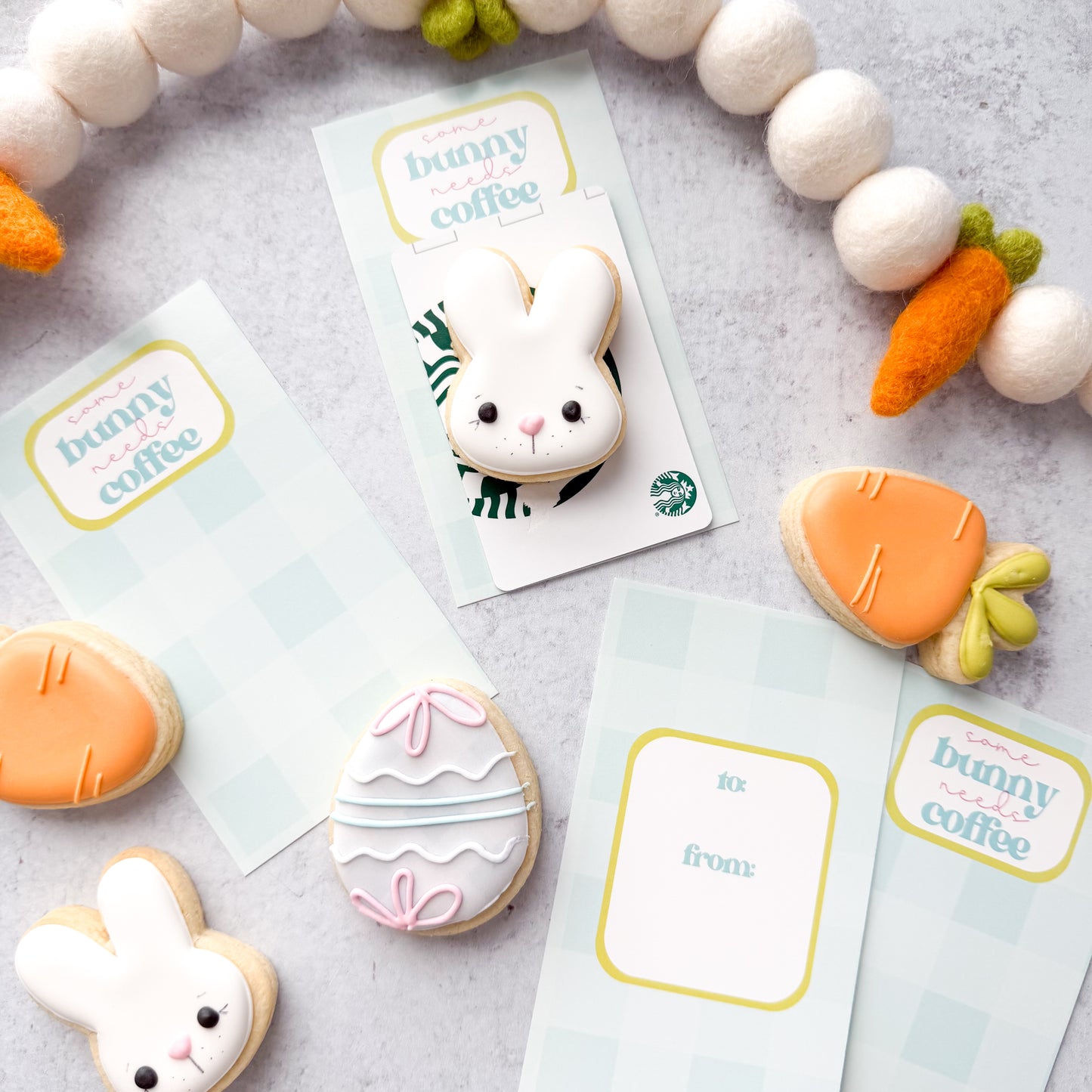 some bunny needs coffee skinny cookie cards  - pack of 24