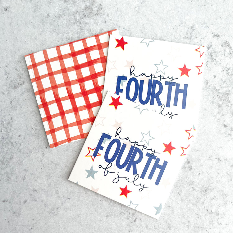 happy fourth of july square tags - pack of 24