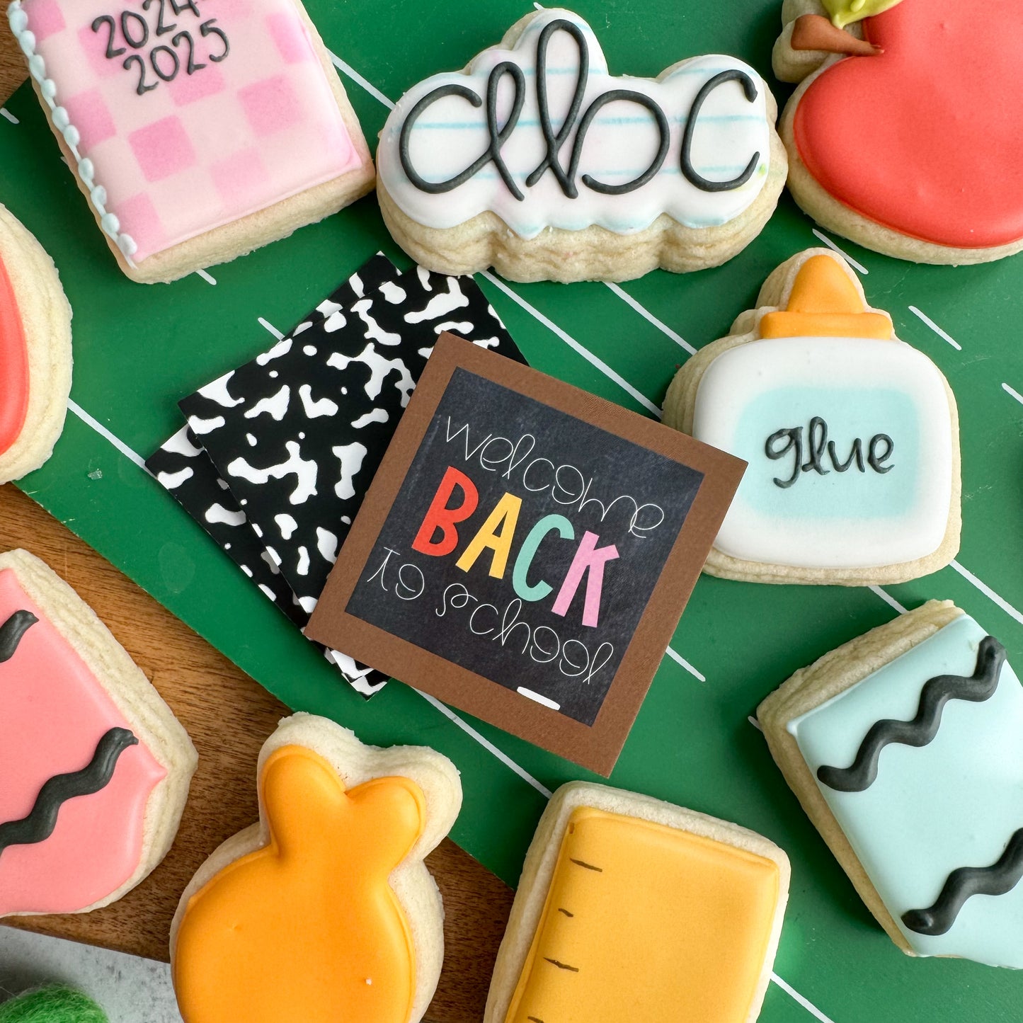 2024 chalkboard welcome back to school square tags - pack of 24