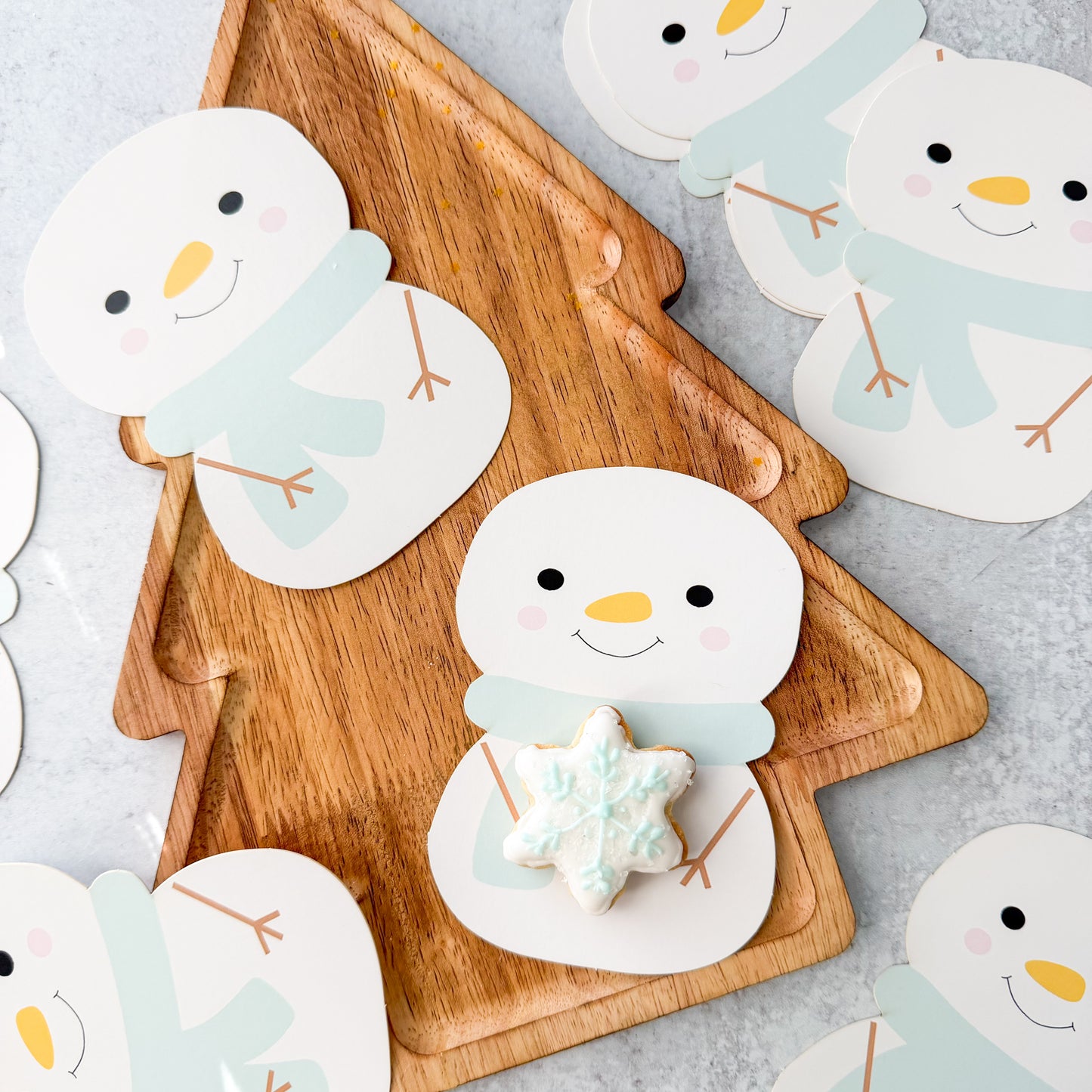 snowman 3.5x 5" die cut cookie cards - pack of 24