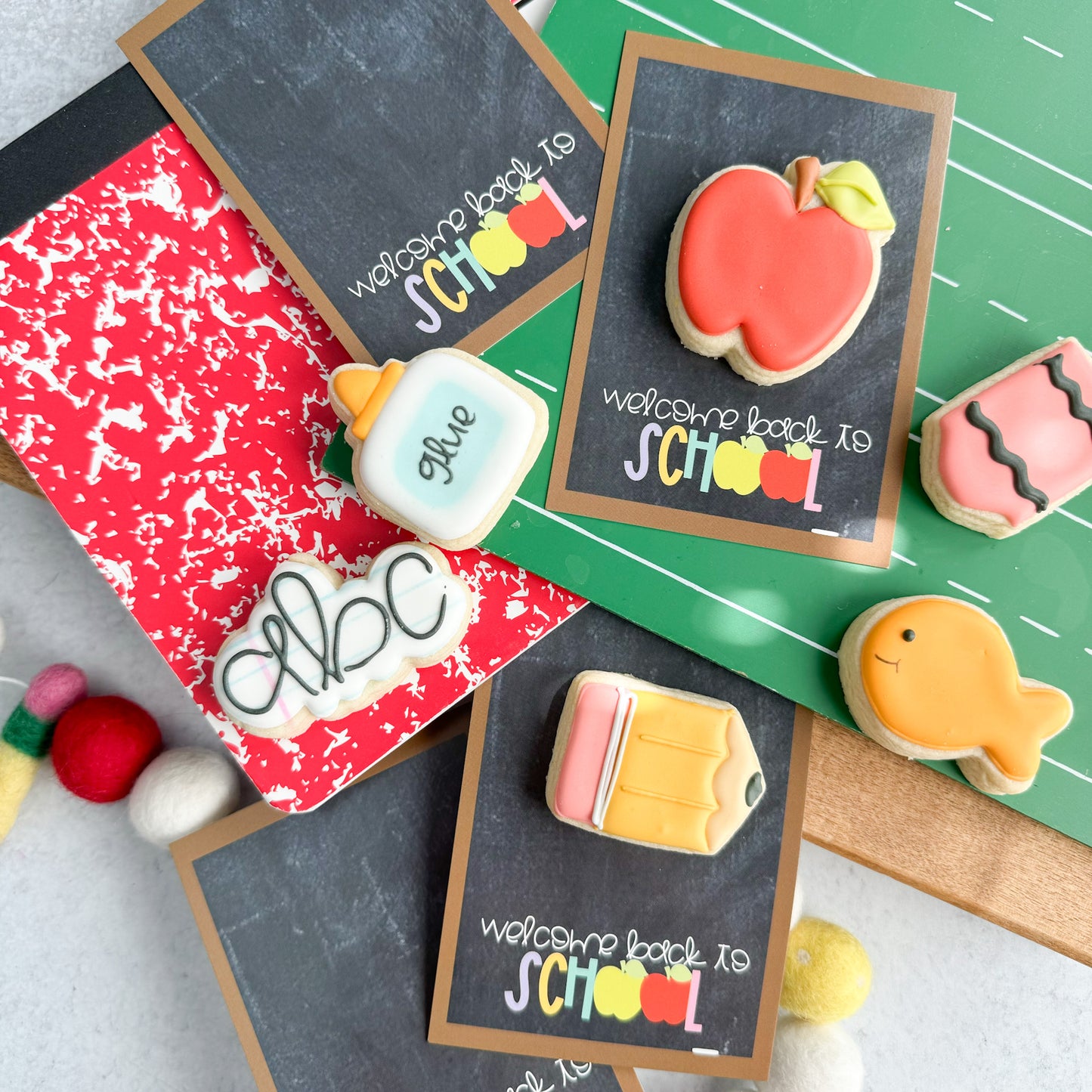 2024 welcome back to school 3.5x5" cookie cards - pack of 24