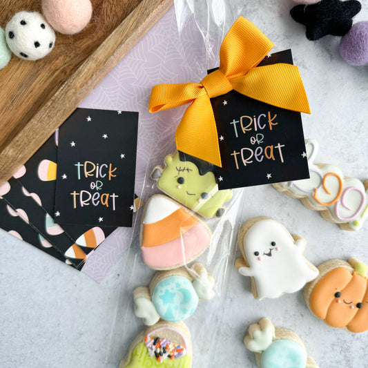 2024 trick or treat rectangle tags - pack of 24