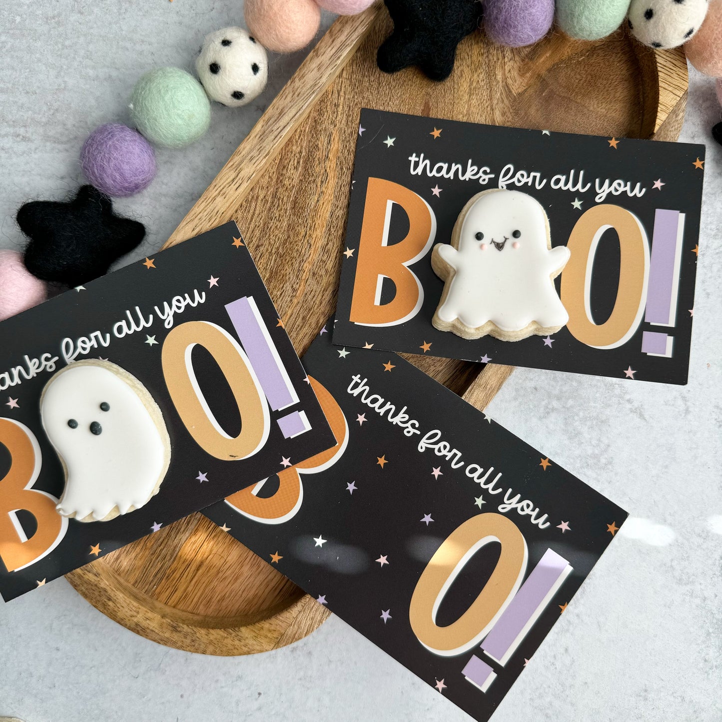 2024 thanks for all you boo 5x3.5" cookie cards - pack of 24