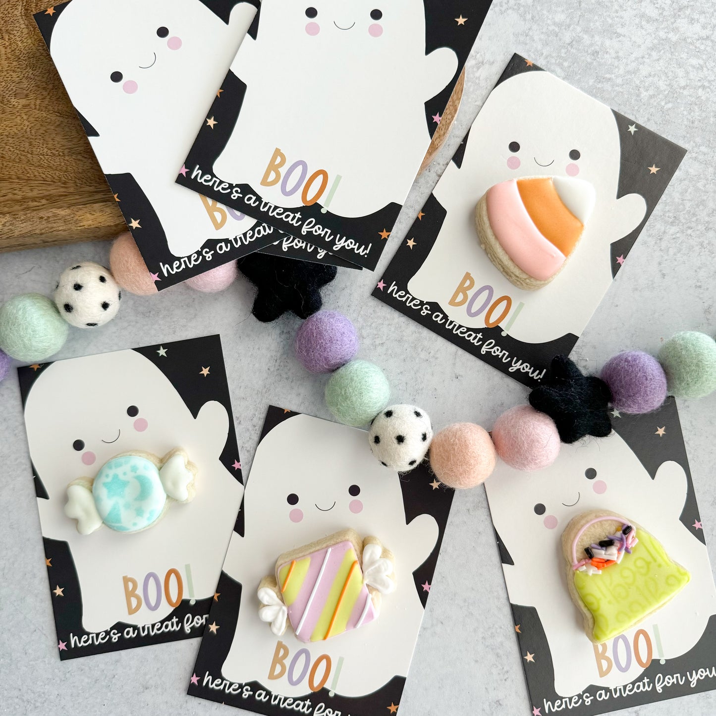 2024 boo ghost 3.5x5" cookie cards - pack of 24