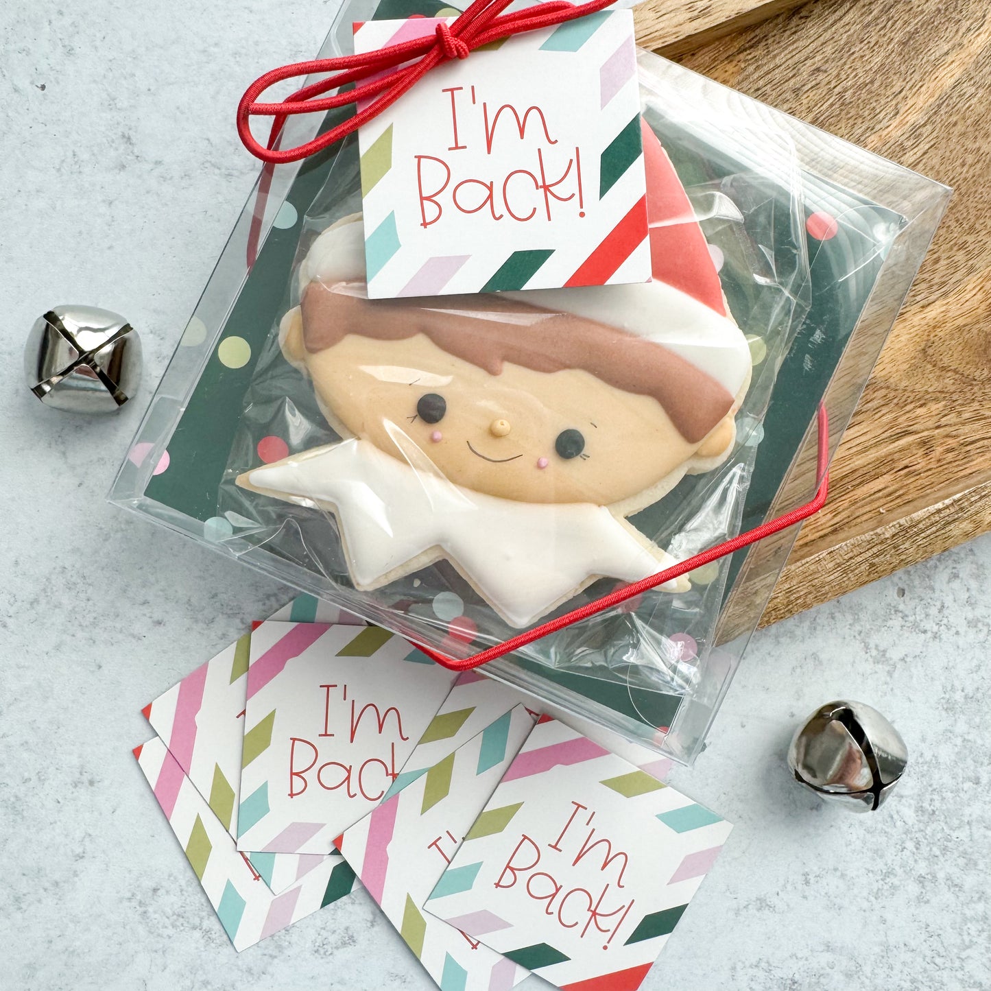 i'm back square tags - pack of 24