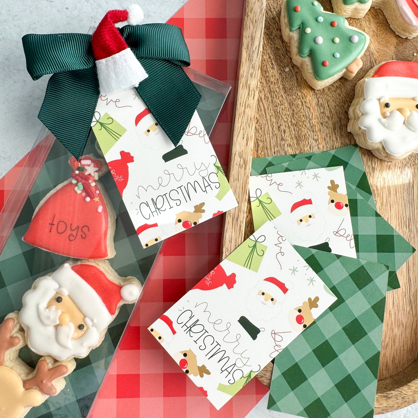 santa merry christmas rectangle tags - pack of 24