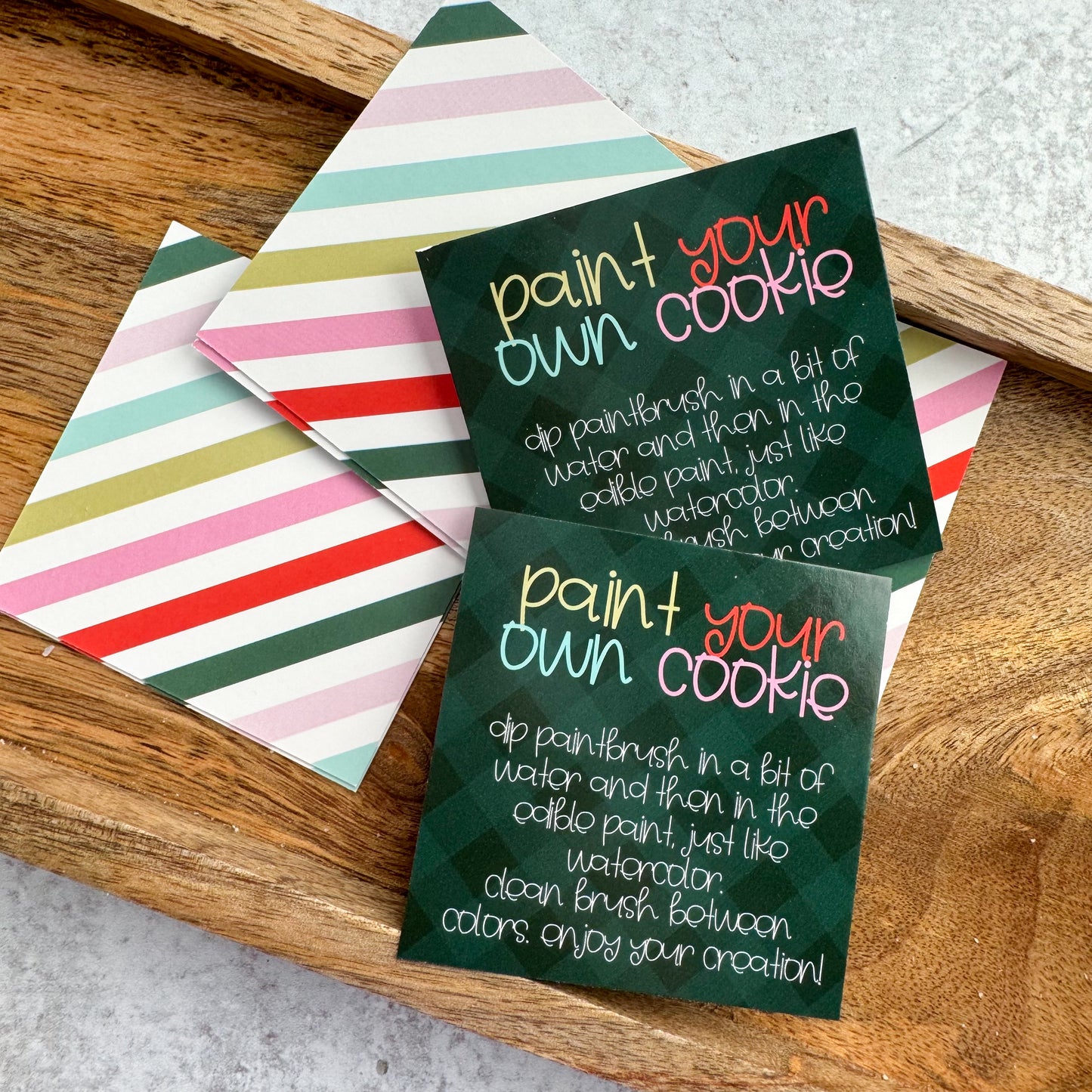 holiday paint your own cookie square tags - pack of 24