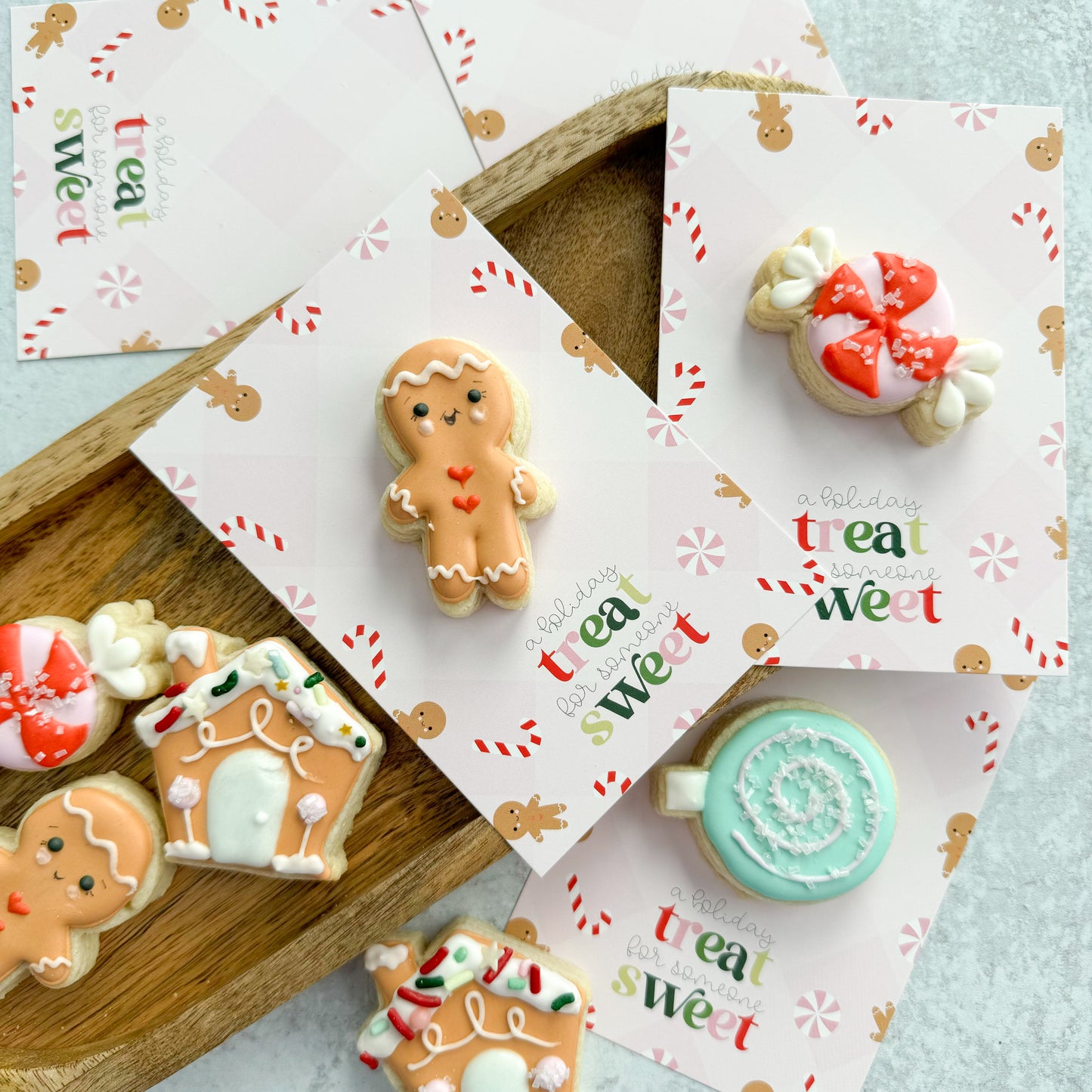 pink a holiday treat for someone sweet 3.5x5"  cookie cards - pack of 24