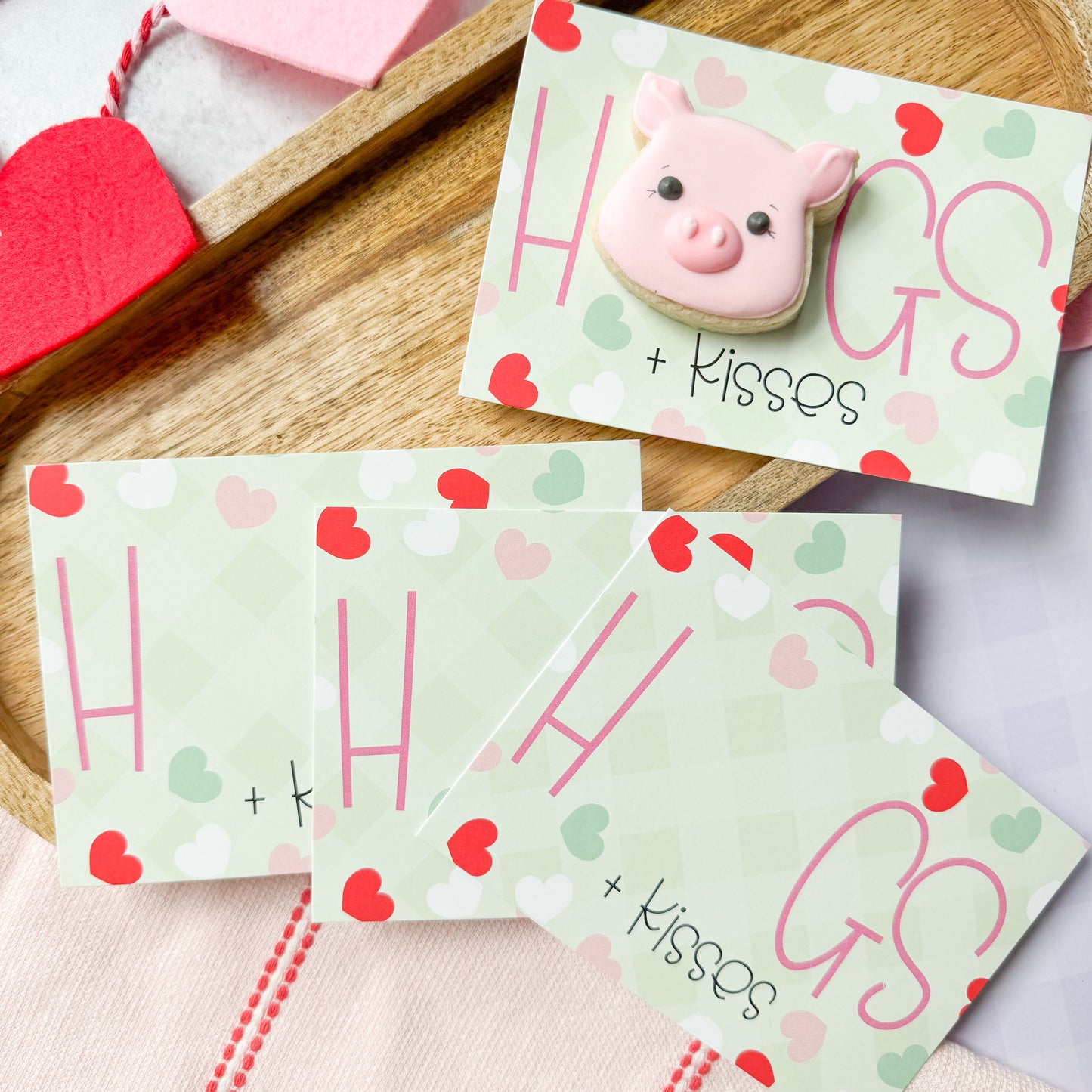 hogs and kisses 5x3.5"  cookie cards - pack of 24