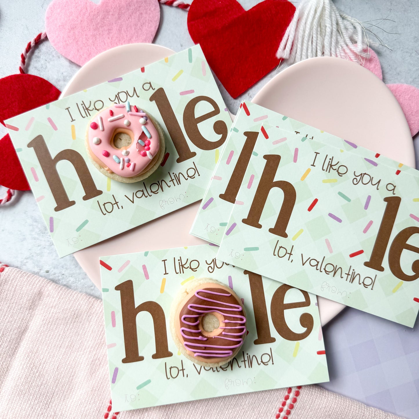 2025 i like you a hole lot valentine 5x3.5"  cookie cards - pack of 24