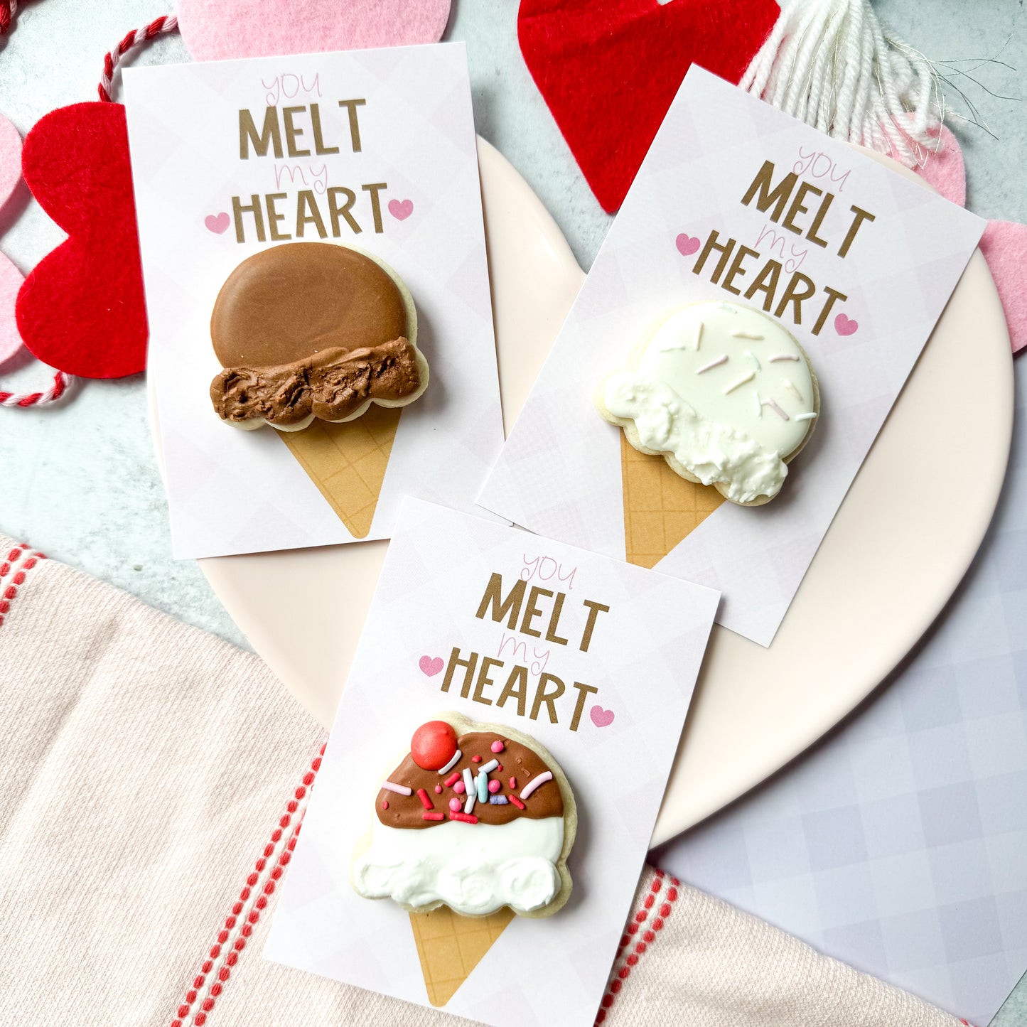 2025 you melt my heart 3.5x5"  cookie cards - pack of 24