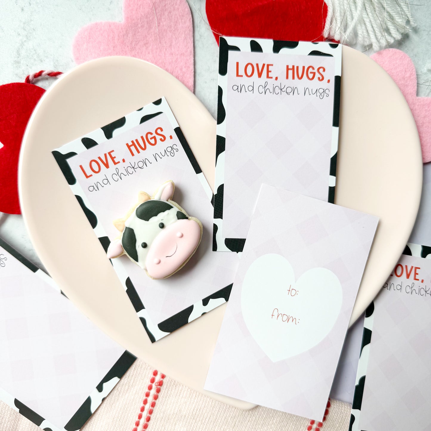 love, hugs and chicken nugs skinny cookie cards  - pack of 24