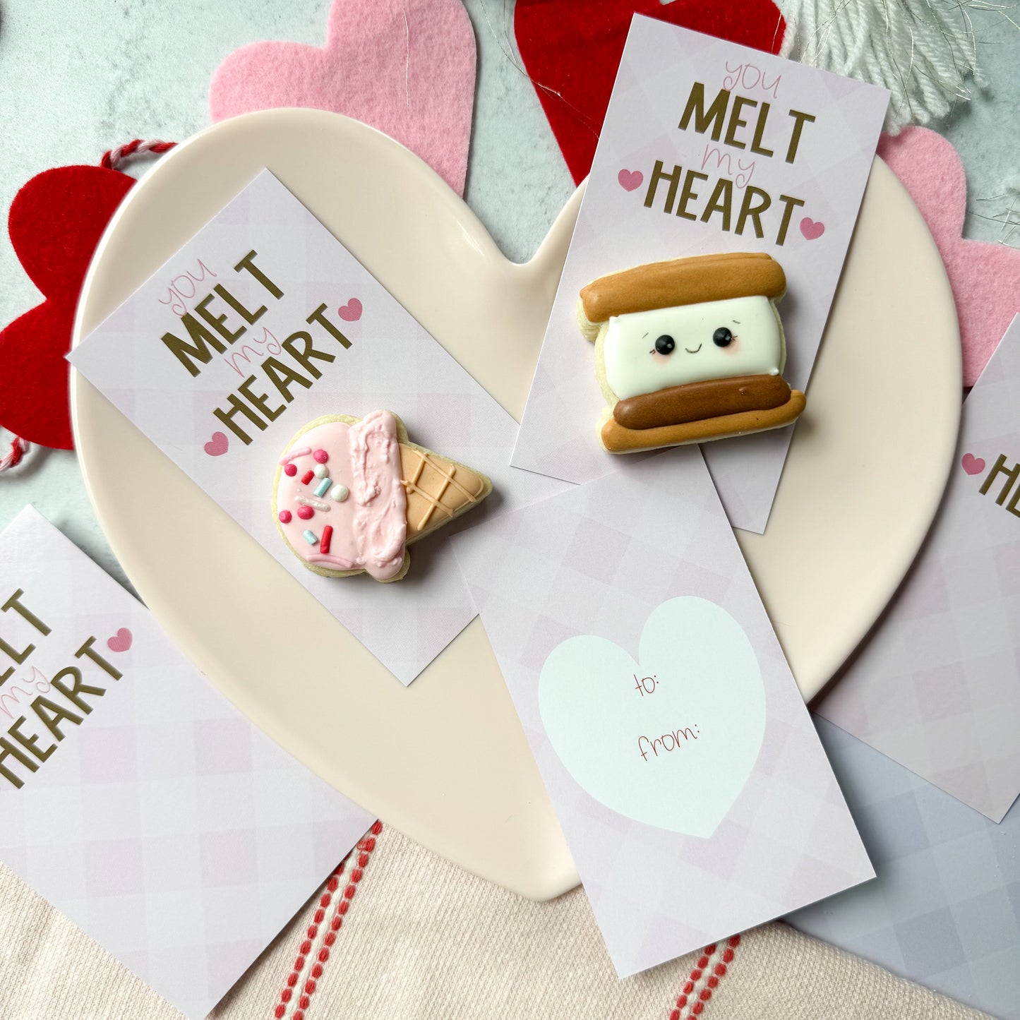 you melt my heart skinny cookie cards  - pack of 24