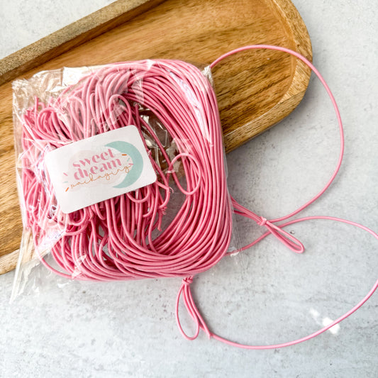 bubblegum pink 14" stretch loops - set of 50