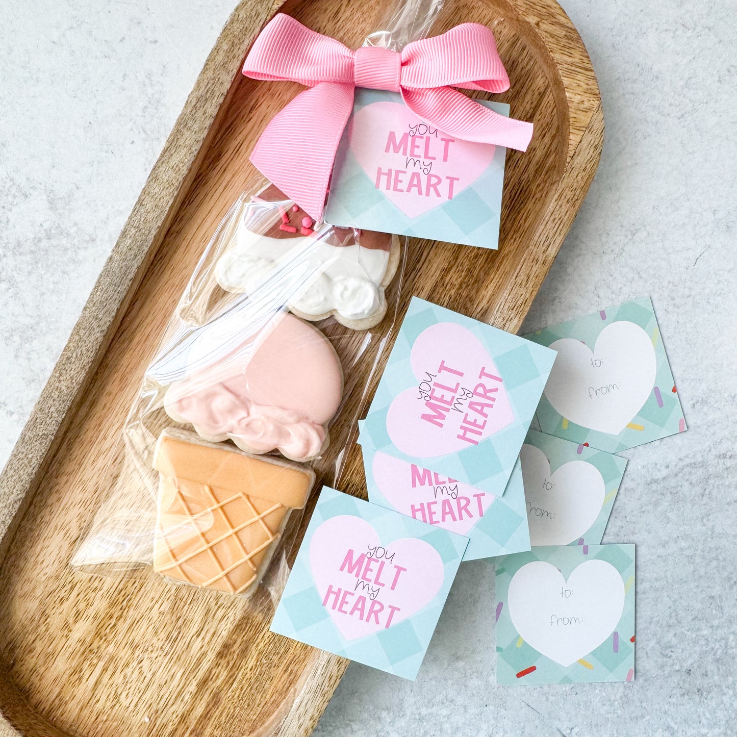 you melt my heart valentines day square tags - pack of 24