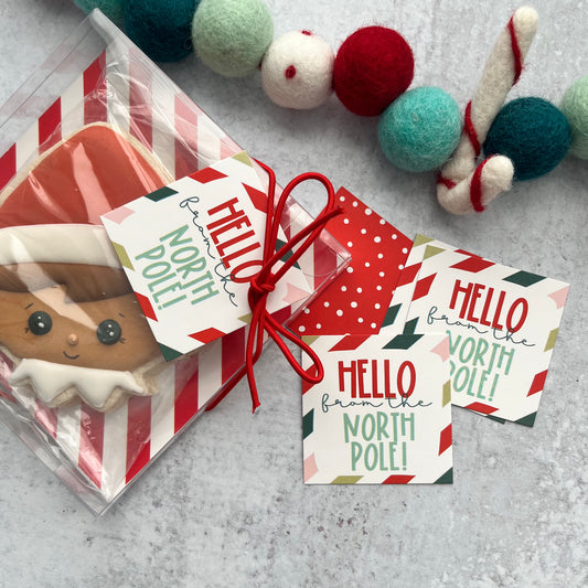 hello from the north pole square tags - pack of 24