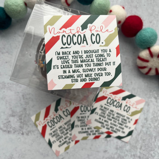 north pole cocoa co. 2.5" square stickers - pack of 24