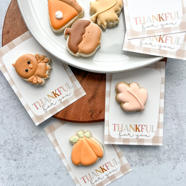 gingham thankful for you 3.5x5" cookie cards - pack of 24