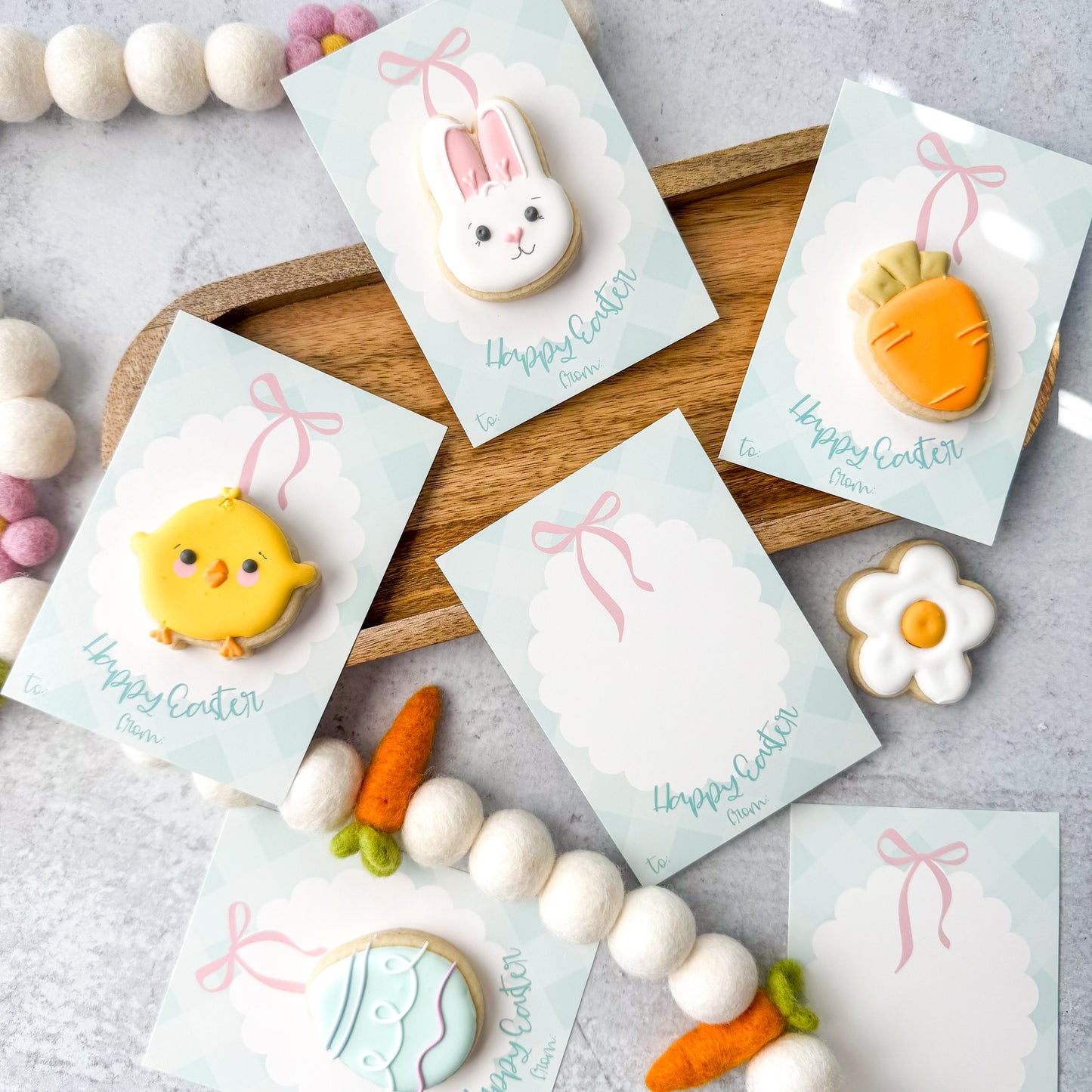 coquette happy easter 3.5x5"  cookie cards - pack of 24