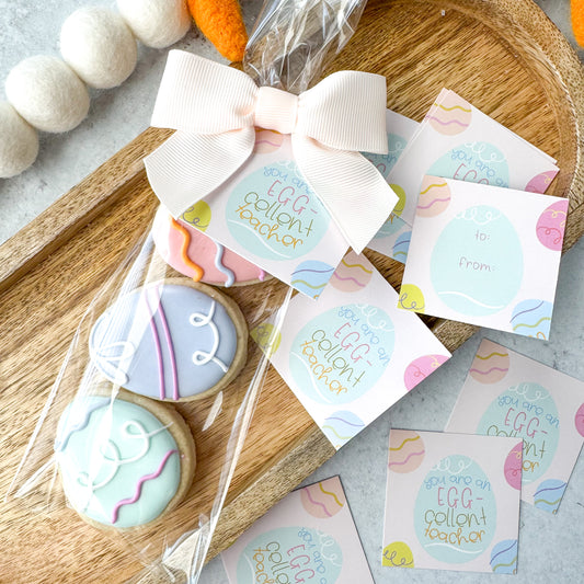 you are an egg-cellent teacher square tags - pack of 24