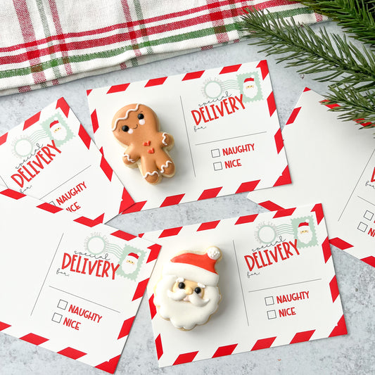 santa postcard 5x3.5" cookie cards - pack of 24