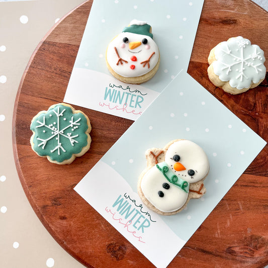 warm winter wishes 3.5x5" cookie cards - pack of 24