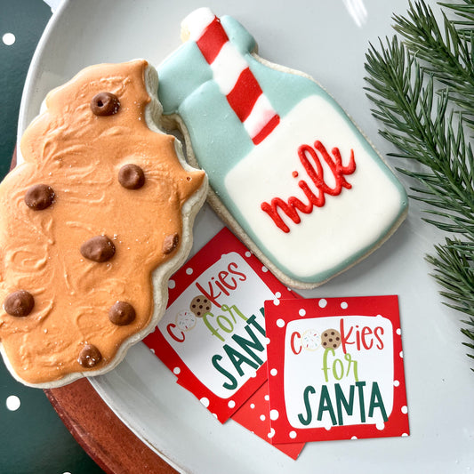 cookies for santa square tags - pack of 24