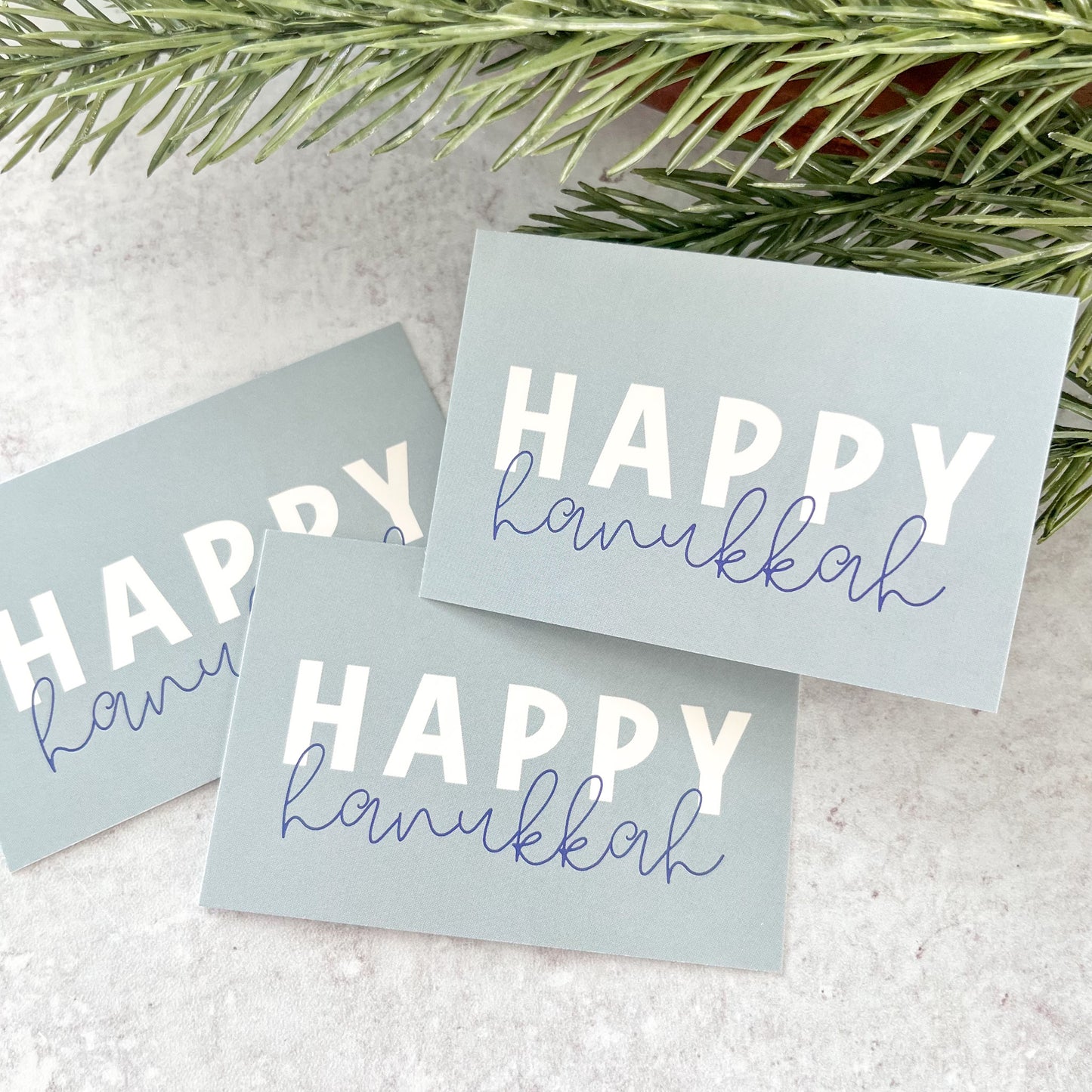 happy hannukah rectangle tags - pack of 24