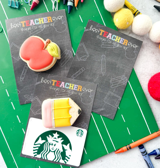 2025 best teacher ever 3.5x5"  cookie cards - pack of 24