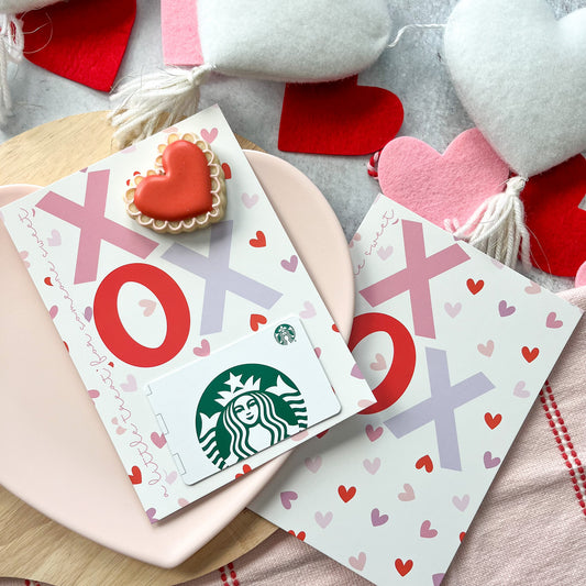 xoxo box backer for mini cookie and gift card - 5"x7" - pack of 24