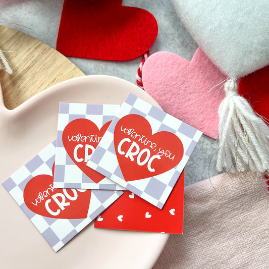 valentine, you croc square tags - pack of 24