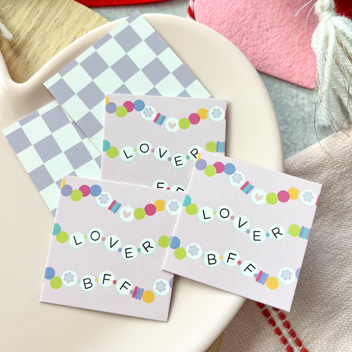 lover friendship bracelet square tags - pack of 24