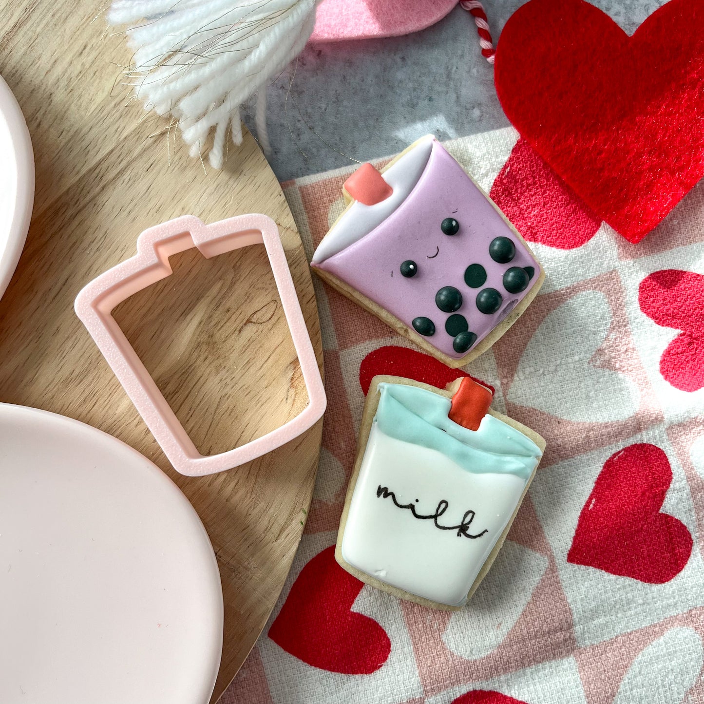 boba / milk glass / iced coffee mini cookie cutter