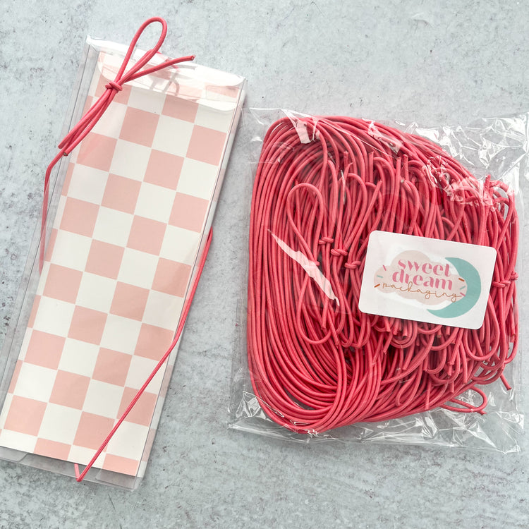 strawberry pink 14" stretch loops - set of 50