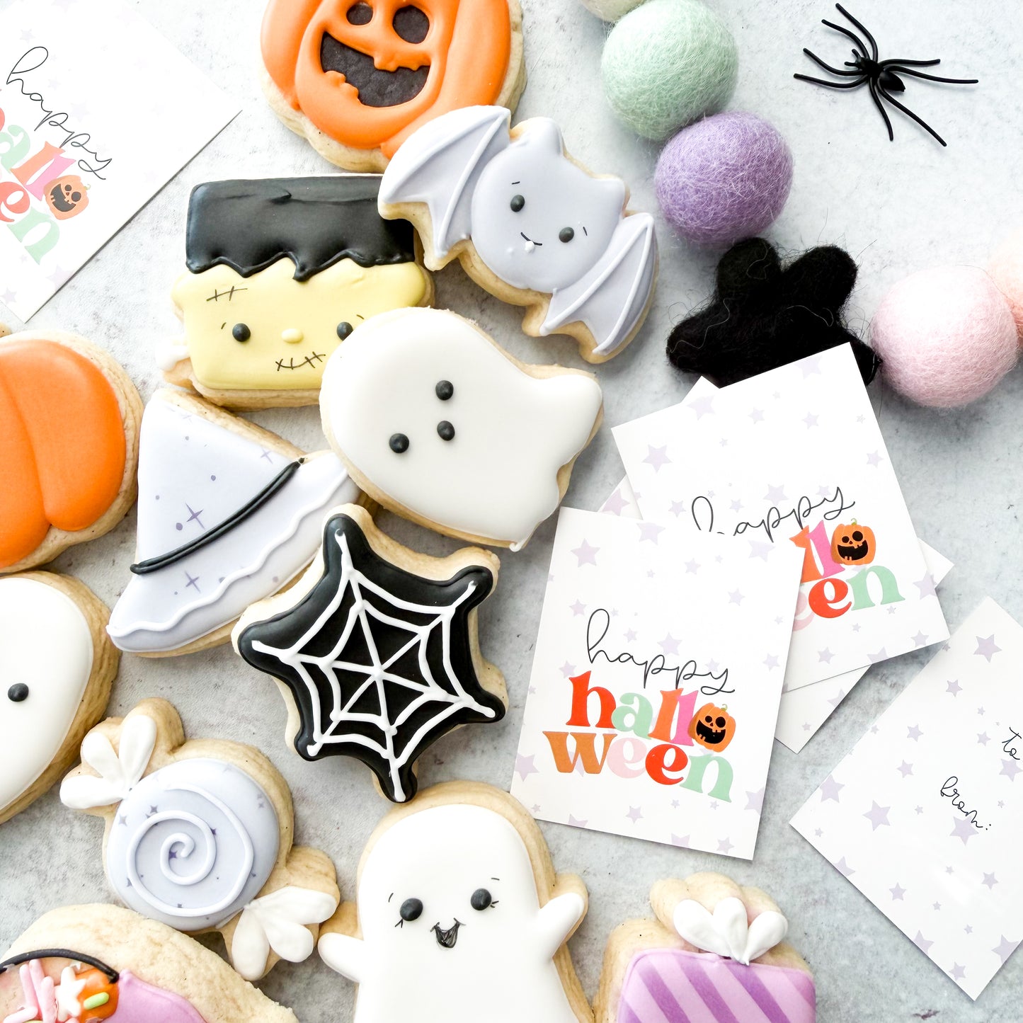 white happy halloween 2.5x2" tags - pack of 24