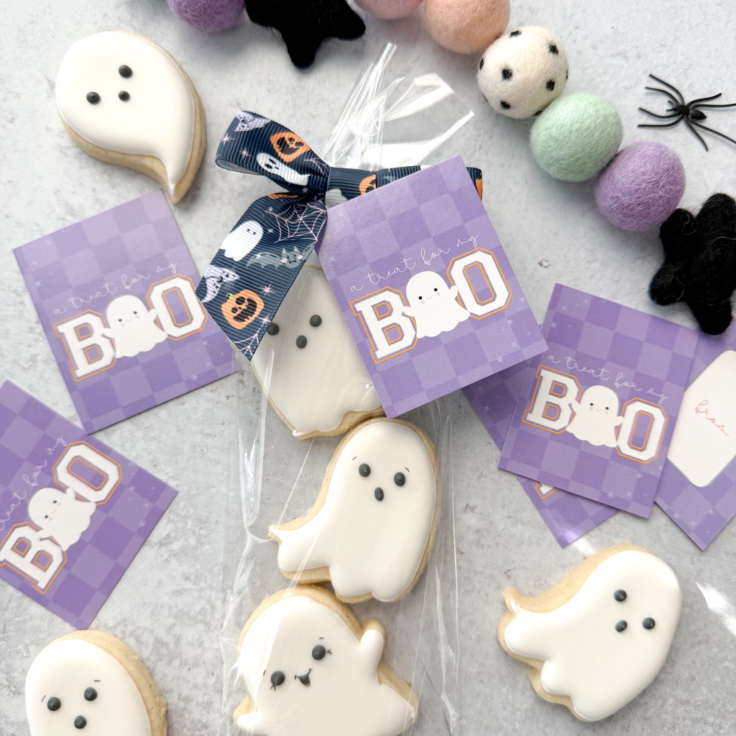 letter patch BOO 2.5x2" tags - pack of 24