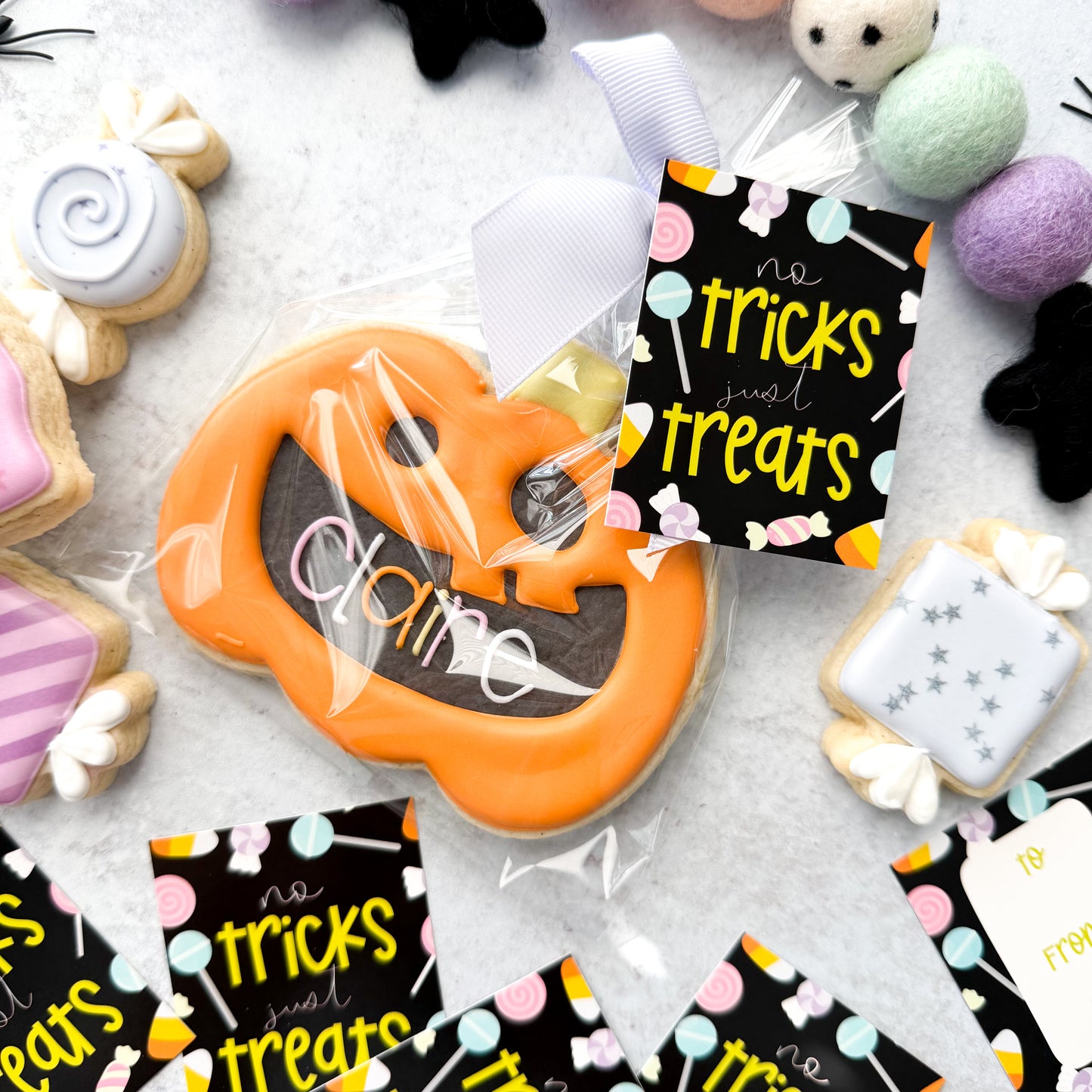 no tricks just treats 2.5x2" tags - pack of 24