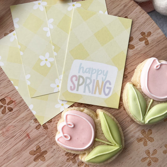 happy spring rectangle tags - pack of 24