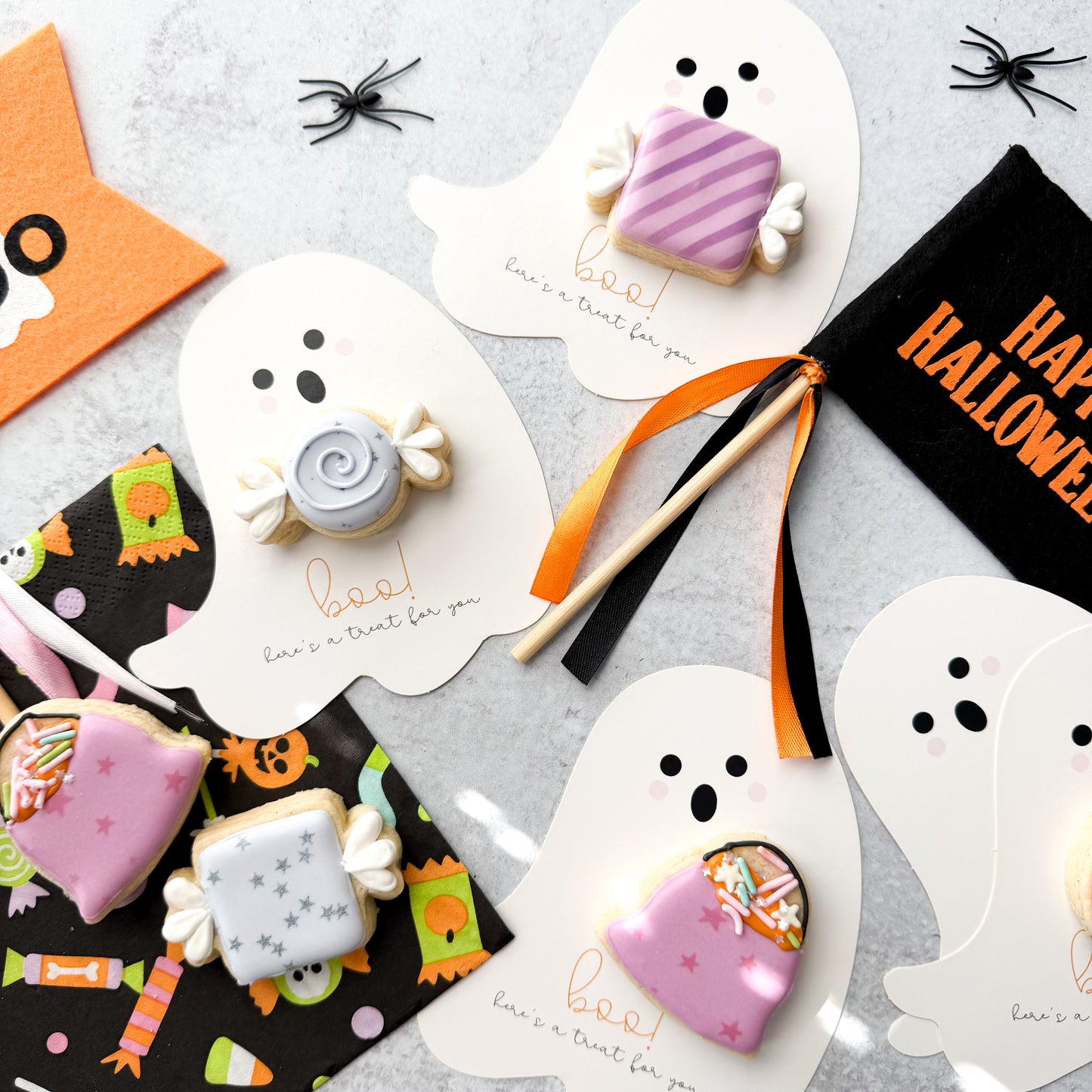 flying ghost ghost die cut  4.5 x 5"  cookie cards - pack of 24