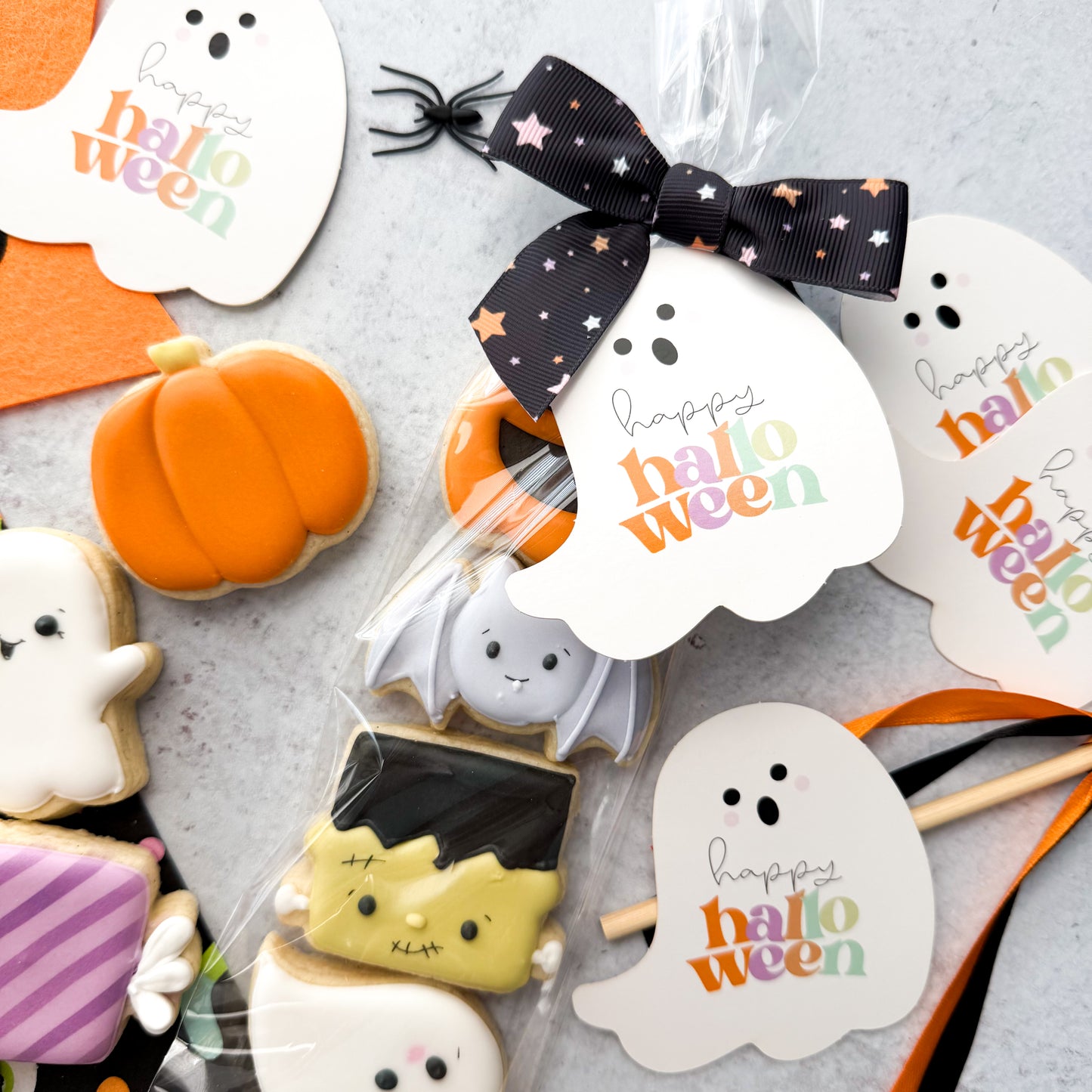 happy halloween ghost die cut tags - pack of 24