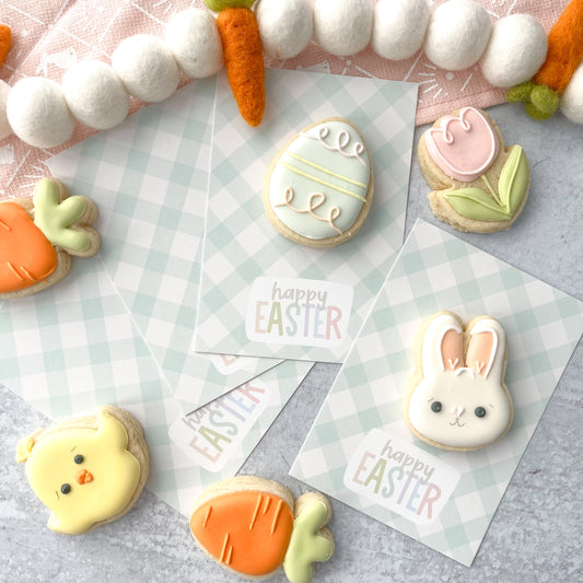 gingham happy easter 3.5x5" cookie cards - pack of 24