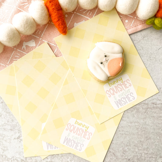 bunny squishes & easter wishes 3.5x5" cookie cards - pack of 24