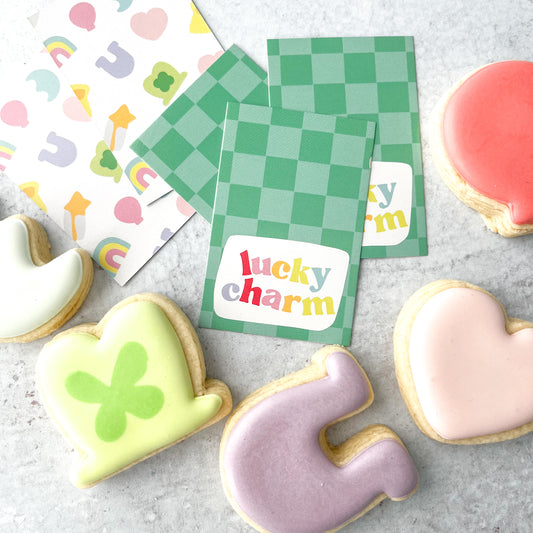lucky charm rectangle tags - pack of 24