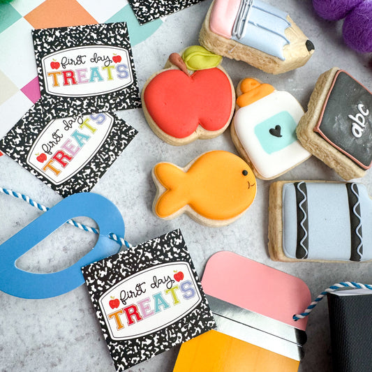 2025 first day treats square tags - pack of 24