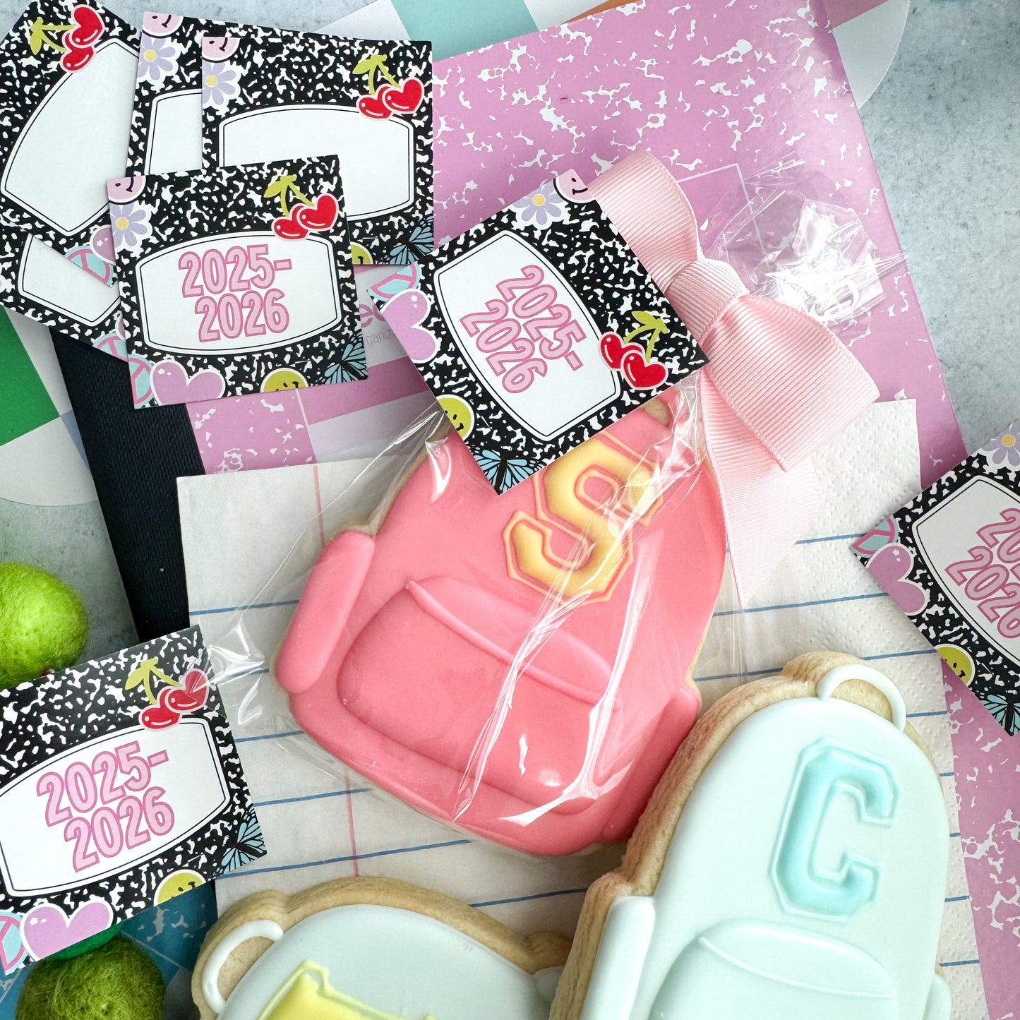 2025-2026 girl square tags - pack of 24