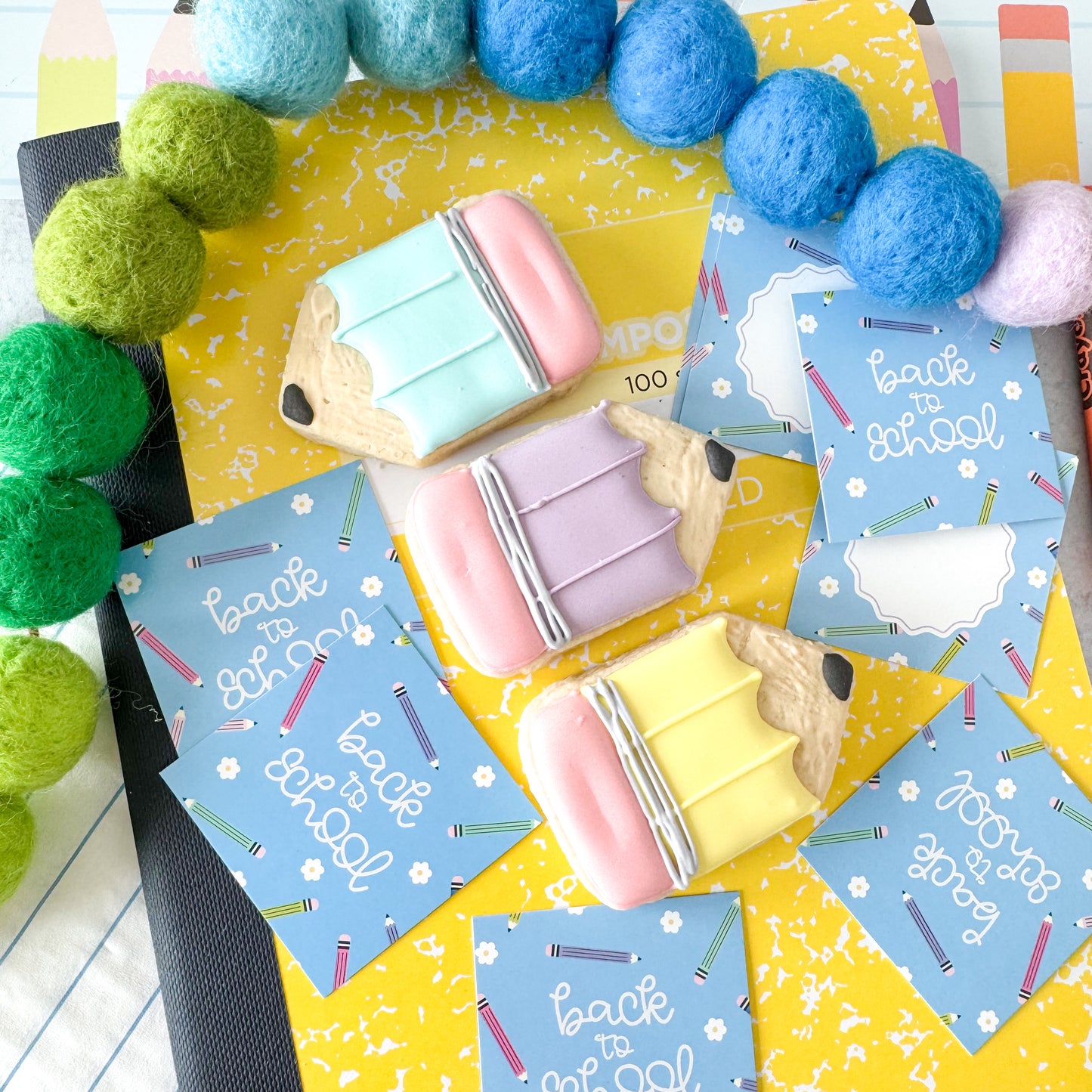 blue back to school square tags - pack of 24