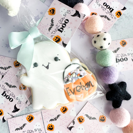 pink a treat for my boo square tags - pack of 24