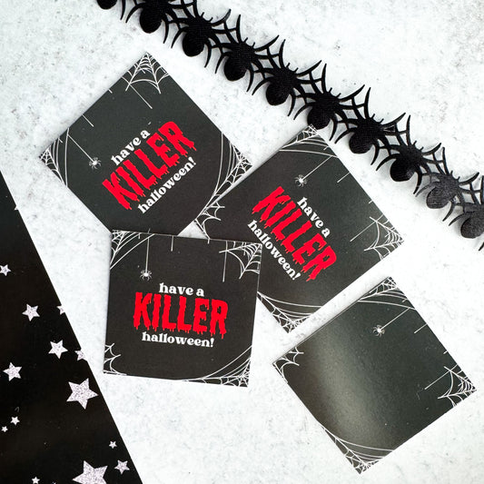 have a killer halloween square tags - pack of 24